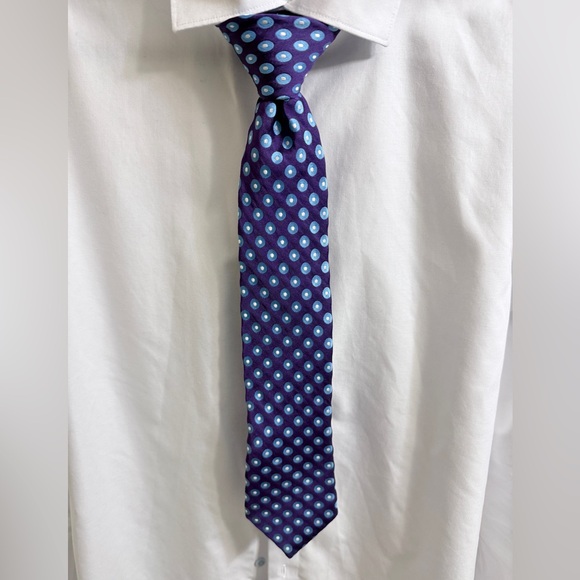 Ted Baker London Other - Ted Baker Classic Plum & Blue Polka Dot Silk Tie